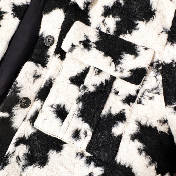 AllSaints - Brushed Wool Blend Jessa Jacket - Womens US Size 10 - Cow/Camo Print - Picture 9 of 12